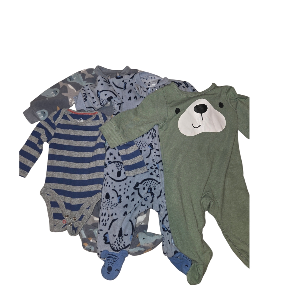 Carter's, Cat And Jack, Lullaby Lane 0-3 Month Boy Bundle Blue And Green